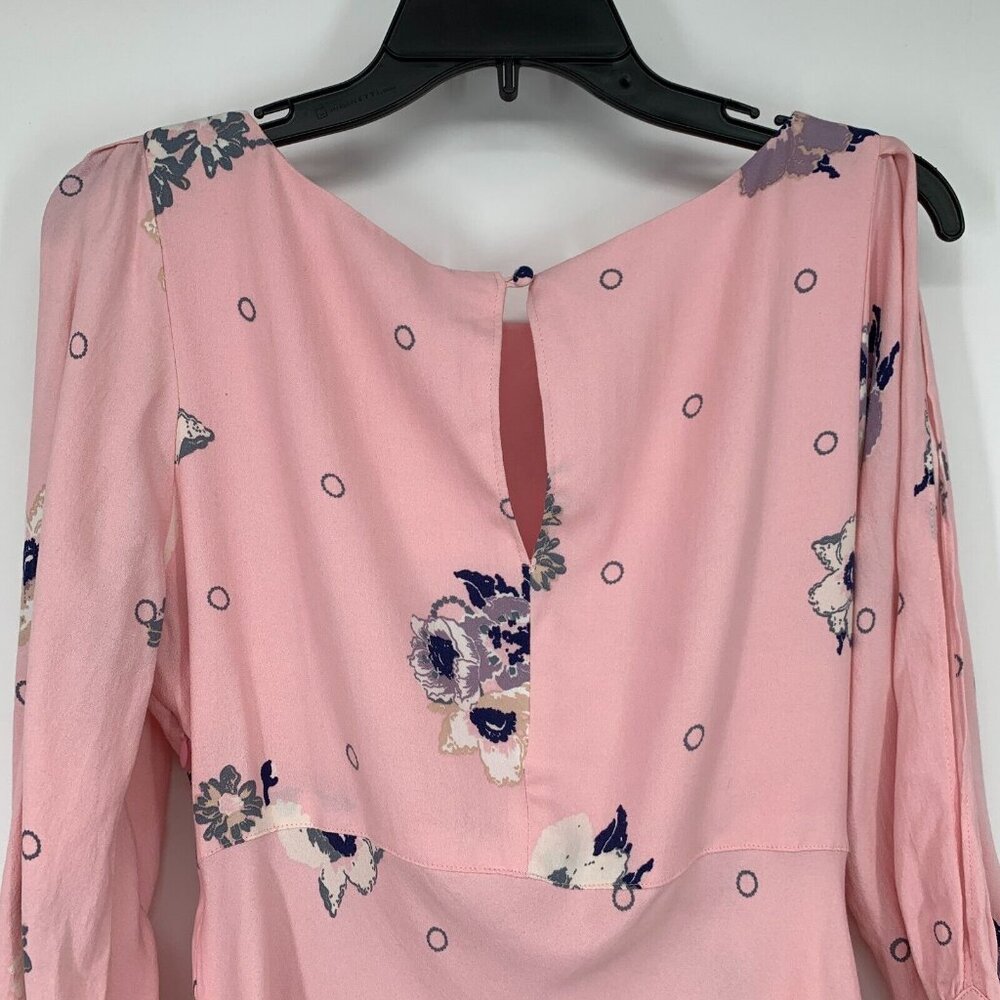 Free People Dress Sunshadows Mini Pink Floral Long Sleeve NWT - Picture 14 of 16